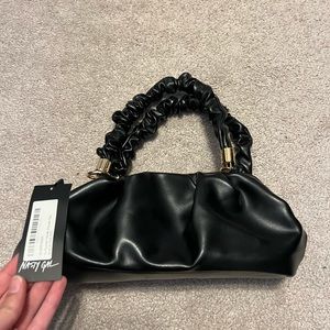 Nasty Gal Faux Leather Ruched Handle Shoulder Bag